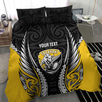 Taranaki 2026 Rugby Custom Bedding Set NZ Maori Silver Fern