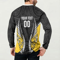 Taranaki 2026 Rugby Custom Button Sweatshirt NZ Maori Silver Fern