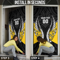 Taranaki 2026 Rugby Custom Door Cover NZ Maori Silver Fern