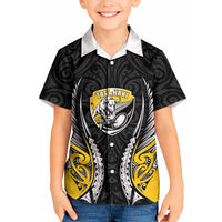 Taranaki 2026 Rugby Custom Kid Hawaiian Shirt NZ Maori Silver Fern LT14 Kid Black - Polynesian Pride
