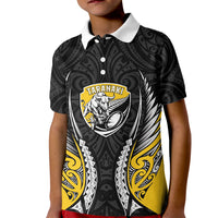 Taranaki 2026 Rugby Custom Kid Polo Shirt NZ Maori Silver Fern