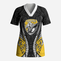 Taranaki 2026 Rugby Custom Scrub Top NZ Maori Silver Fern