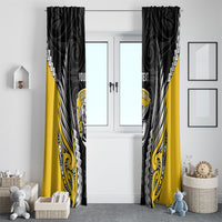 Taranaki 2026 Rugby Custom Window Curtain NZ Maori Silver Fern