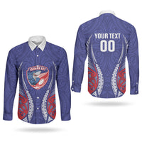 Tasman Bay 2026 Rugby Custom Couples Matching Puletasi and Long Sleeve Button Shirt NZ Maori Silver Fern LT14 - Polynesian Pride