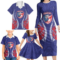 Tasman Bay 2026 Rugby Custom Family Matching Long Sleeve Bodycon Dress and Hawaiian Shirt NZ Maori Silver Fern LT14 - Polynesian Pride