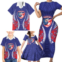 Tasman Bay 2026 Rugby Custom Family Matching Short Sleeve Bodycon Dress and Hawaiian Shirt NZ Maori Silver Fern