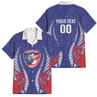 Tasman Bay 2026 Rugby Custom Family Matching Short Sleeve Bodycon Dress and Hawaiian Shirt NZ Maori Silver Fern LT14 Dad's Shirt - Short Sleeve Blue - Polynesian Pride