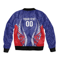 Tasman Bay 2026 Rugby Custom Sleeve Zip Bomber Jacket NZ Maori Silver Fern