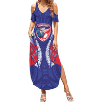 Tasman Bay 2026 Rugby Custom Summer Maxi Dress NZ Maori Silver Fern