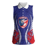 Tasman Bay 2026 Rugby Custom Women Sleeveless Polo Shirt NZ Maori Silver Fern