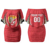 Waikato 2026 Rugby Custom Couples Matching Off Shoulder Short Dress and Hawaiian Shirt NZ Maori Silver Fern LT14 - Polynesian Pride