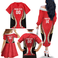 Waikato 2026 Rugby Custom Family Matching Off The Shoulder Long Sleeve Dress and Hawaiian Shirt NZ Maori Silver Fern