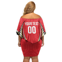 Waikato 2026 Rugby Custom Family Matching Off Shoulder Short Dress and Hawaiian Shirt NZ Maori Silver Fern