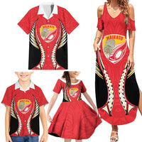 Waikato 2026 Rugby Custom Family Matching Summer Maxi Dress and Hawaiian Shirt NZ Maori Silver Fern