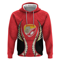 Waikato 2026 Rugby Custom Hoodie NZ Maori Silver Fern LT14 Pullover Hoodie Red - Polynesian Pride