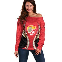 Waikato 2026 Rugby Custom Off Shoulder Sweater NZ Maori Silver Fern