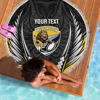 Wellington 2026 Rugby Custom Beach Blanket NZ Maori Silver Fern