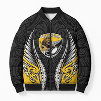 Wellington 2026 Rugby Custom Bomber Puffer Jacket NZ Maori Silver Fern