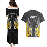 Wellington 2026 Rugby Custom Couples Matching Puletasi and Hawaiian Shirt NZ Maori Silver Fern