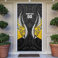 Wellington 2026 Rugby Custom Door Cover NZ Maori Silver Fern LT14 Black - Polynesian Pride