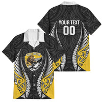 Wellington 2026 Rugby Custom Family Matching Long Sleeve Bodycon Dress and Hawaiian Shirt NZ Maori Silver Fern LT14 Dad's Shirt - Short Sleeve Black - Polynesian Pride