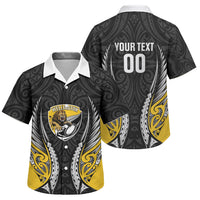 Wellington 2026 Rugby Custom Family Matching Off Shoulder Short Dress and Hawaiian Shirt NZ Maori Silver Fern LT14 Son's Shirt Black - Polynesian Pride