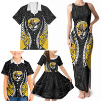 Wellington 2026 Rugby Custom Family Matching Tank Maxi Dress and Hawaiian Shirt NZ Maori Silver Fern LT14 - Polynesian Pride