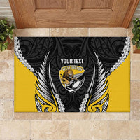 Wellington 2026 Rugby Custom Rubber Doormat NZ Maori Silver Fern