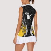 Wellington 2026 Rugby Custom Women Sleeveless Polo Shirt NZ Maori Silver Fern