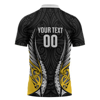 Wellington 2026 Rugby Custom Zipper Polo Shirt NZ Maori Silver Fern LT14 - Polynesian Pride
