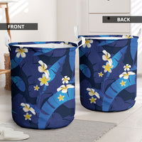 Teal Purple Banana Leaf Hawaii Laundry Basket Lau Maia Plumeria Tropical Summer Vibes