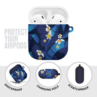 Teal Purple Banana Leaf Hawaii AirPods Case Lau Maia Plumeria Tropical Summer Vibes