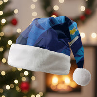 Teal Purple Banana Leaf Hawaii Christmas Santa Hat Lau Maia Plumeria Tropical Summer Vibes