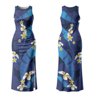 Teal Purple Banana Leaf Hawaii Couples Matching Tank Maxi Dress and Hawaiian Shirt Lau Maia Plumeria Tropical Summer Vibes