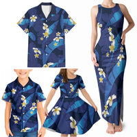 Teal Purple Banana Leaf Hawaii Family Matching Tank Maxi Dress and Hawaiian Shirt Lau Maia Plumeria Tropical Summer Vibes