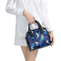 Teal Purple Banana Leaf Hawaii Shoulder Handbag Lau Maia Plumeria Tropical Summer Vibes