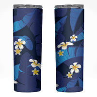 Teal Purple Banana Leaf Hawaii Skinny Tumbler Lau Maia Plumeria Tropical Summer Vibes