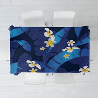 Teal Purple Banana Leaf Hawaii Tablecloth Lau Maia Plumeria Tropical Summer Vibes