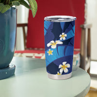Teal Purple Banana Leaf Hawaii Tumbler Cup Lau Maia Plumeria Tropical Summer Vibes