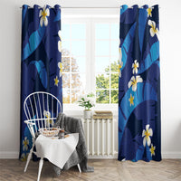 Teal Purple Banana Leaf Hawaii Window Curtain Lau Maia Plumeria Tropical Summer Vibes