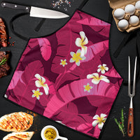 Pink Banana Leaf Hawaii Apron Lau Maia Plumeria Tropical Summer Vibes