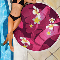 Pink Banana Leaf Hawaii Beach Blanket Lau Maia Plumeria Tropical Summer Vibes