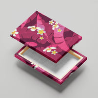 Pink Banana Leaf Hawaii Canvas Wall Art Lau Maia Plumeria Tropical Summer Vibes