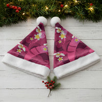 Pink Banana Leaf Hawaii Christmas Santa Hat Lau Maia Plumeria Tropical Summer Vibes