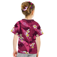 Pink Banana Leaf Hawaii Kid T Shirt Lau Maia Plumeria Tropical Summer Vibes