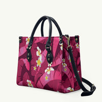 Pink Banana Leaf Hawaii Leather Bag Lau Maia Plumeria Tropical Summer Vibes