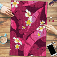 Pink Banana Leaf Hawaii Puzzle Lau Maia Plumeria Tropical Summer Vibes