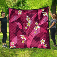 Pink Banana Leaf Hawaii Quilt Lau Maia Plumeria Tropical Summer Vibes
