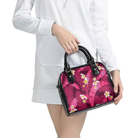 Pink Banana Leaf Hawaii Shoulder Handbag Lau Maia Plumeria Tropical Summer Vibes