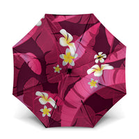 Pink Banana Leaf Hawaii Umbrella Lau Maia Plumeria Tropical Summer Vibes